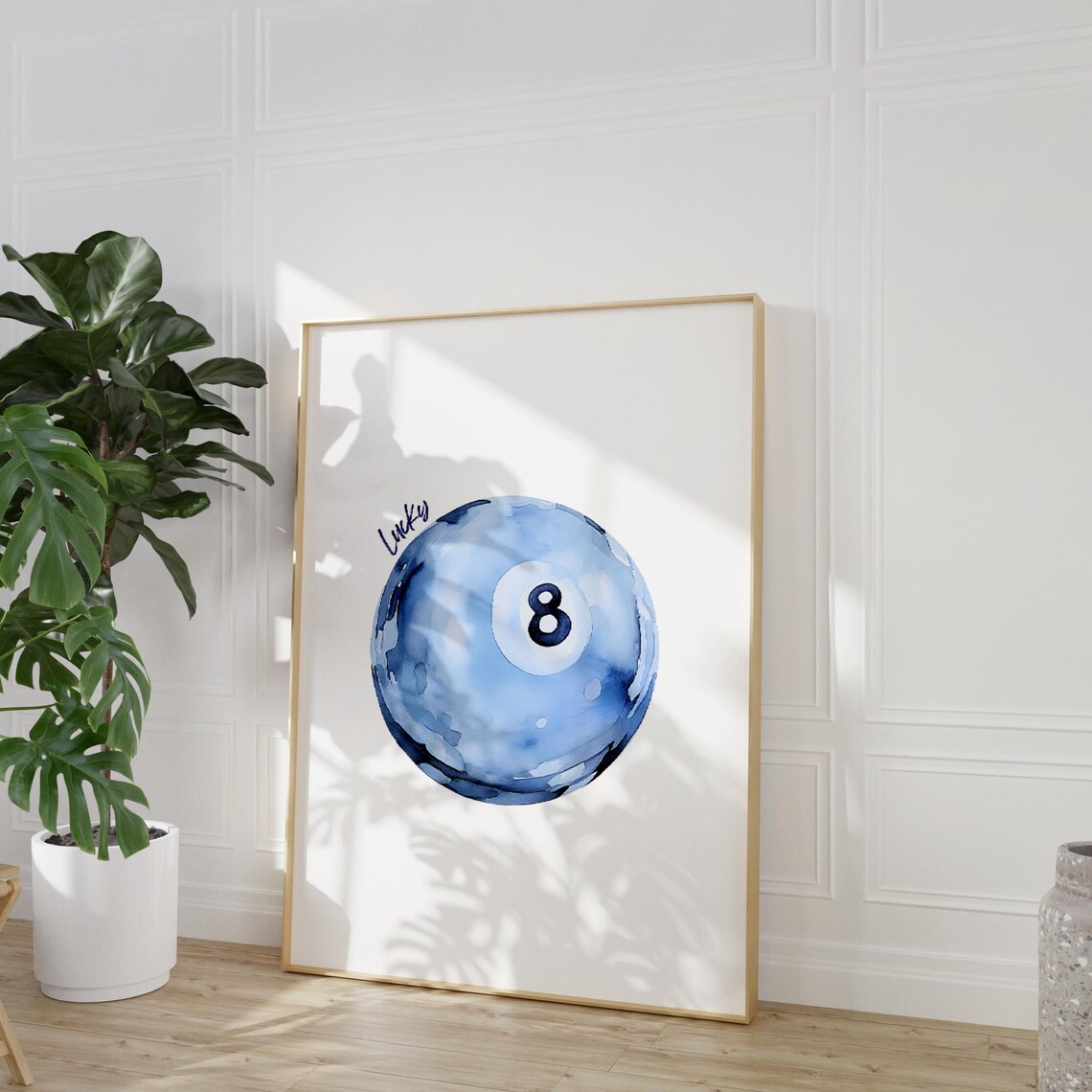 Lucky 8 Ball Vintage Pool Ball Art Print - Image 2