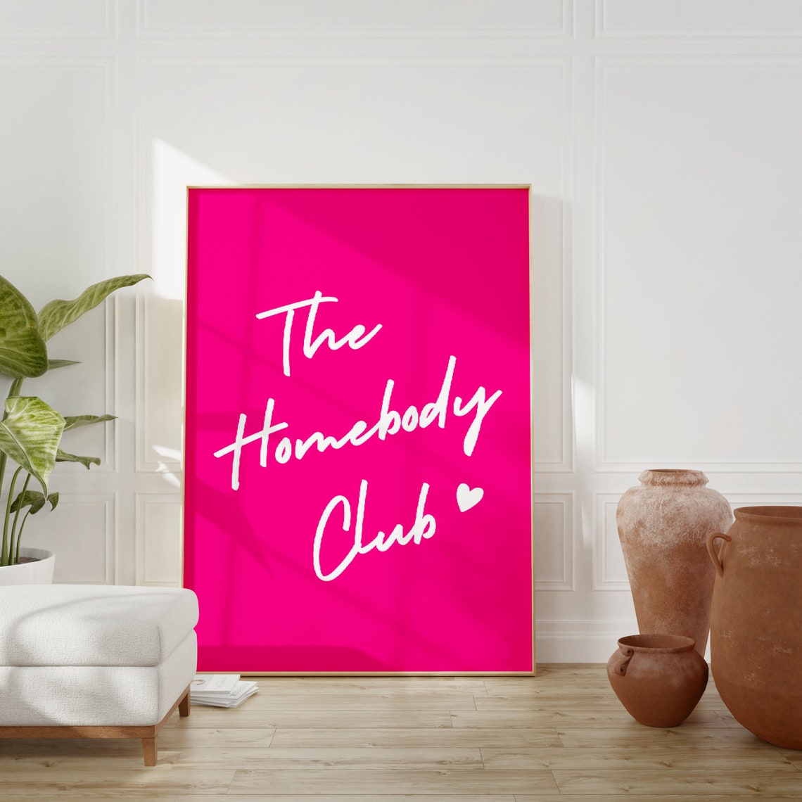 The Homebody Club Print Neutral Retro Print Trendy Quote Print Pink Preppy Prints The Homebody Club Poster Motivation Art - Image 4