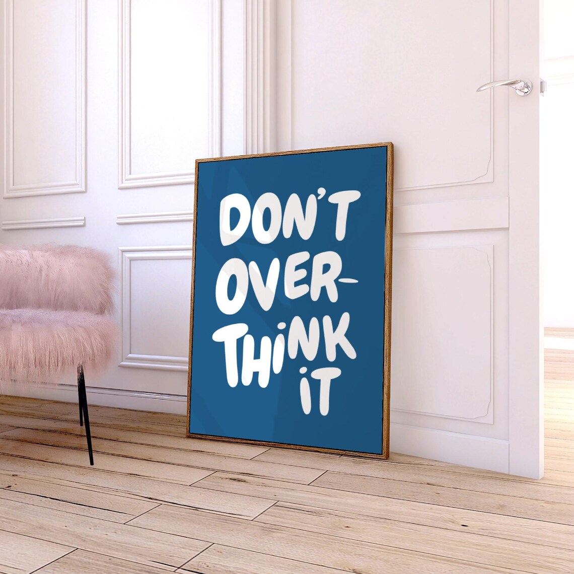 Don't Overthink It Quote Print, Preppy Inspiration - Image 3