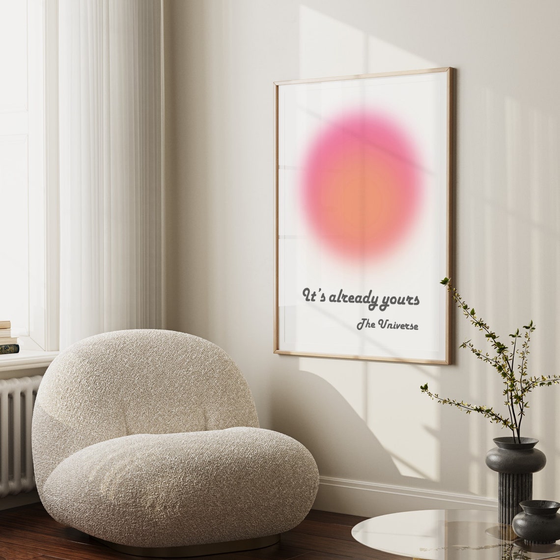 Its Already Yours Manifestation Poster Retro Print Affirmation Wall Art Manifest Aura Print 70s Wall Art Retro Print - Image 3