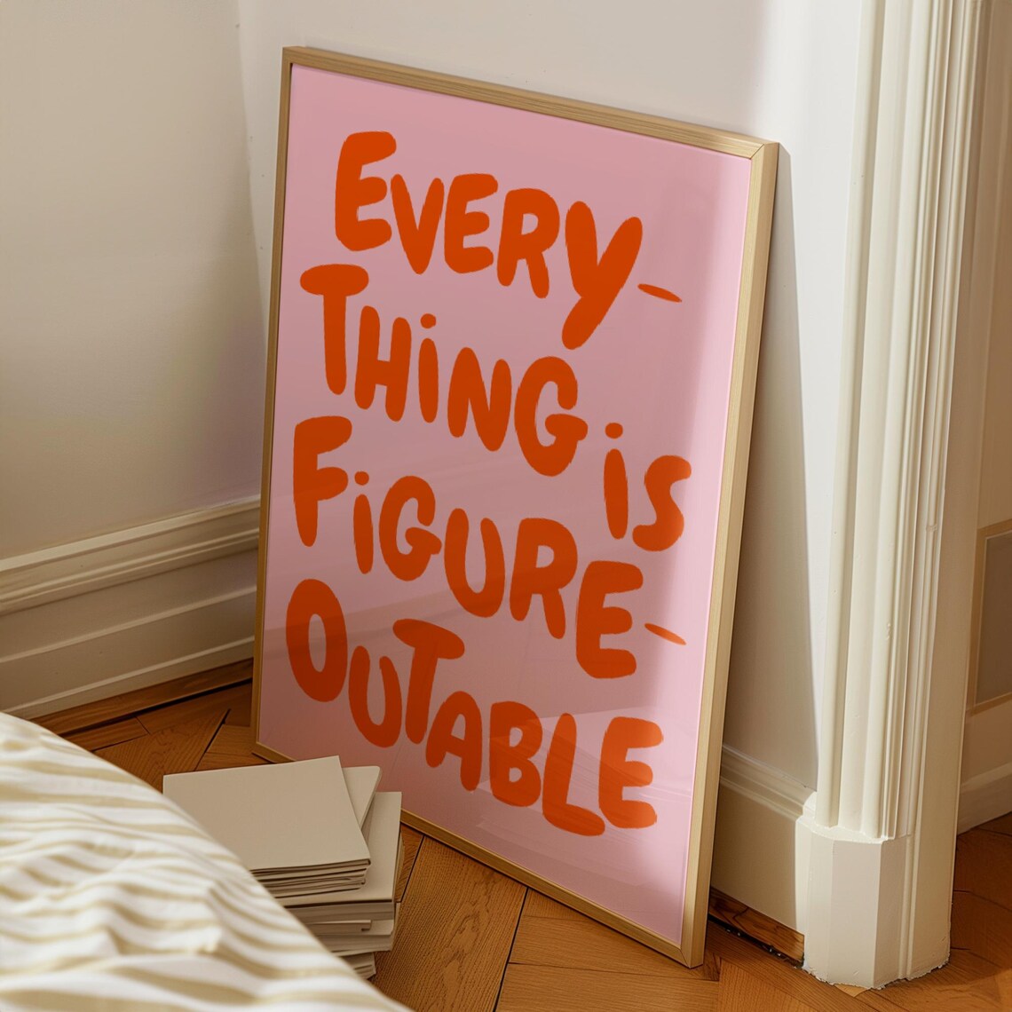Everything Is Figureoutable Quote Art Print, Motivational - Image 4