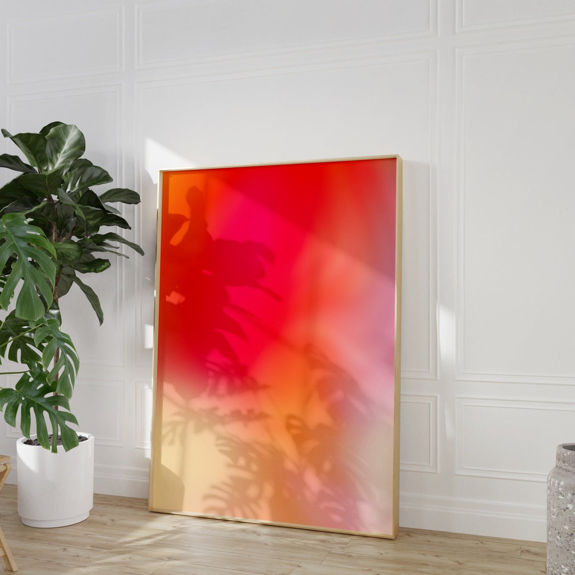 Red Orange Aura Gradient Blur Abstract Fiery Glow Wall Decor Poster - Image 2
