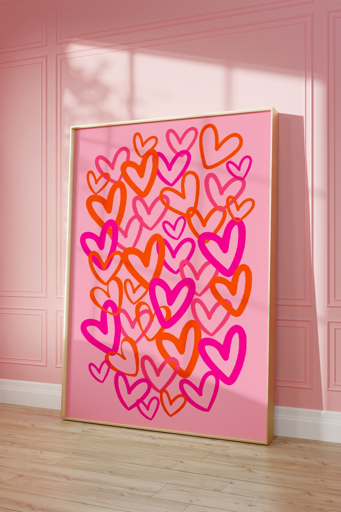 Hearts Print, Preppy Graffiti Love Poster - Image 3
