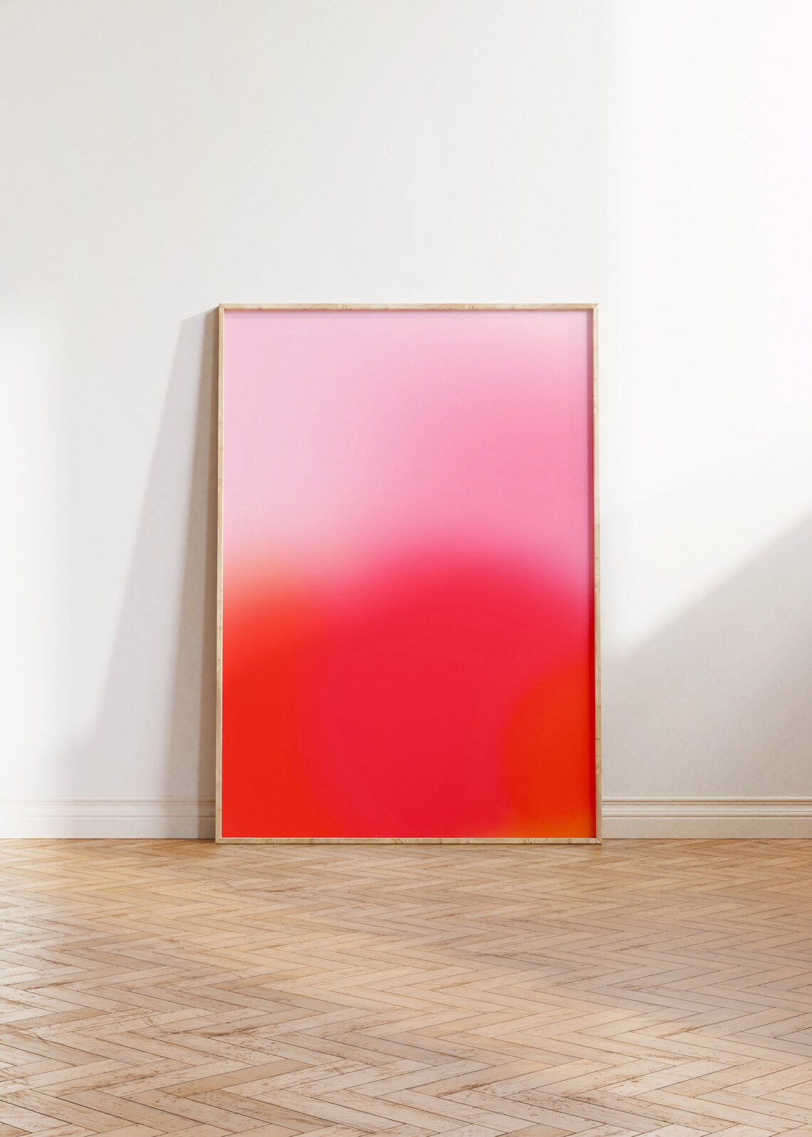 Pink Red Aura Print, Orange Pink Gradient Glow
