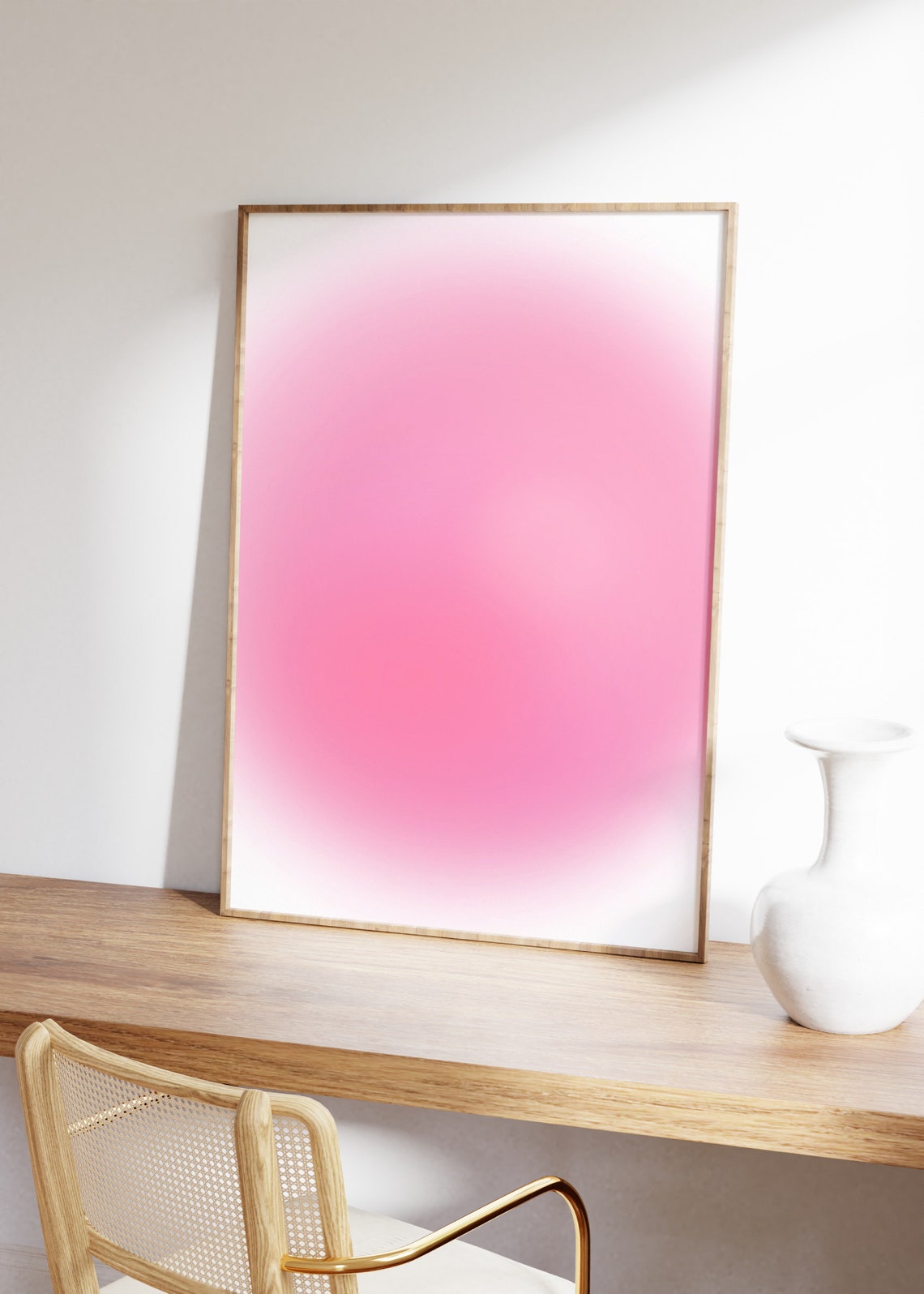 Pastel Pink Aura Gradient Blur Soft Glow Abstract Wall Decor Poster - Image 3