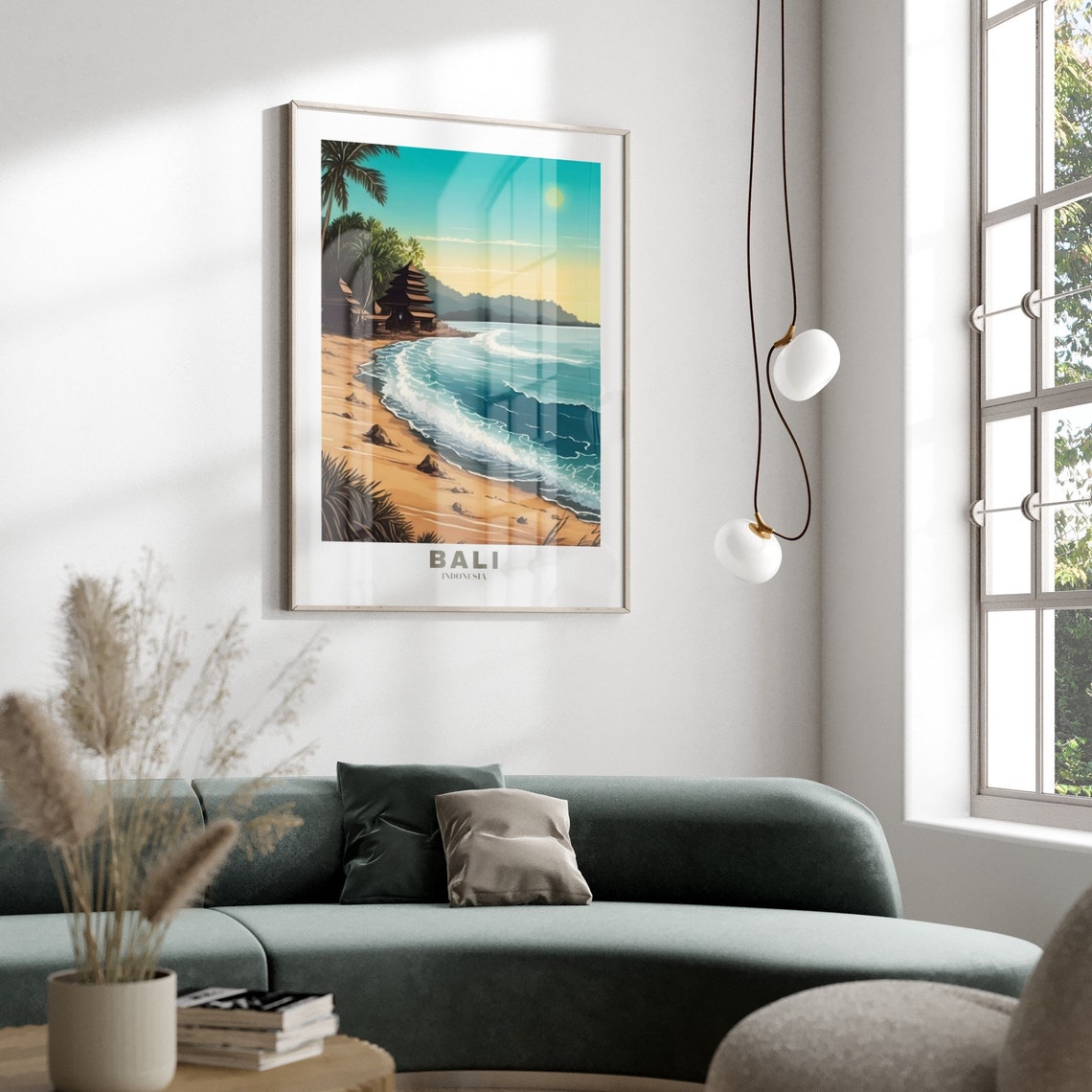 Bali Indonesia Beach Temple Sunset Tropical Island Travel Poster - Image 3