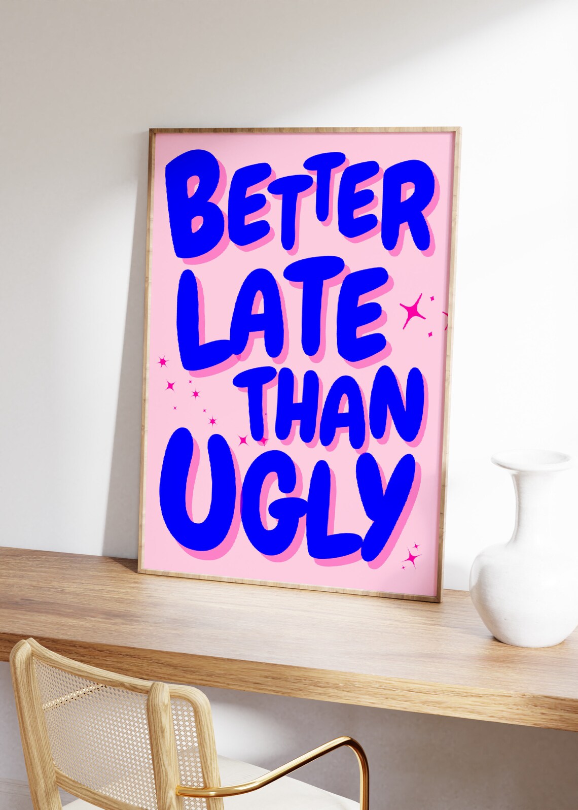 Better Late Than Ugly Retro Wall Art Print - Image 2