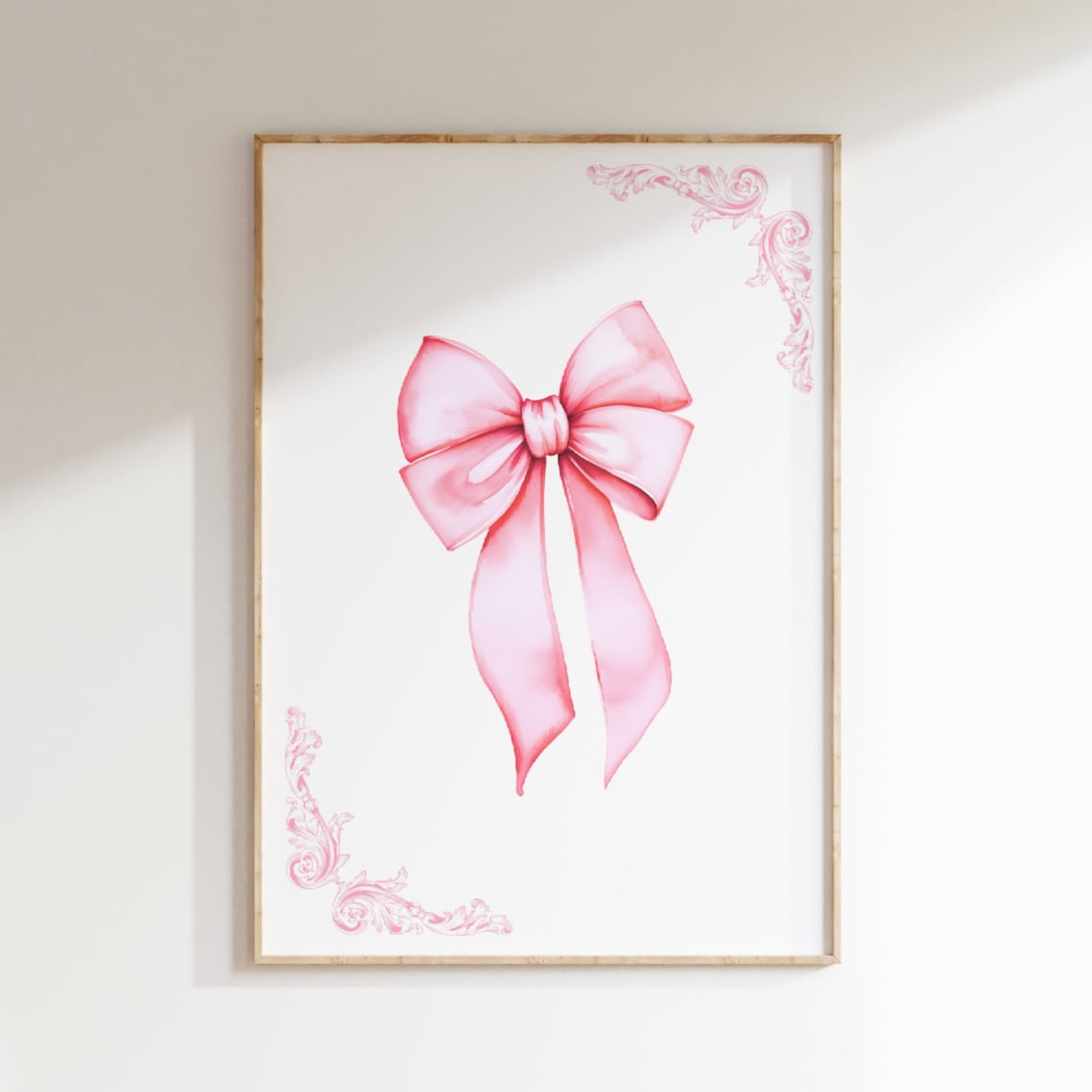 Pink Bow Preppy Aesthetic Wall Art Print
