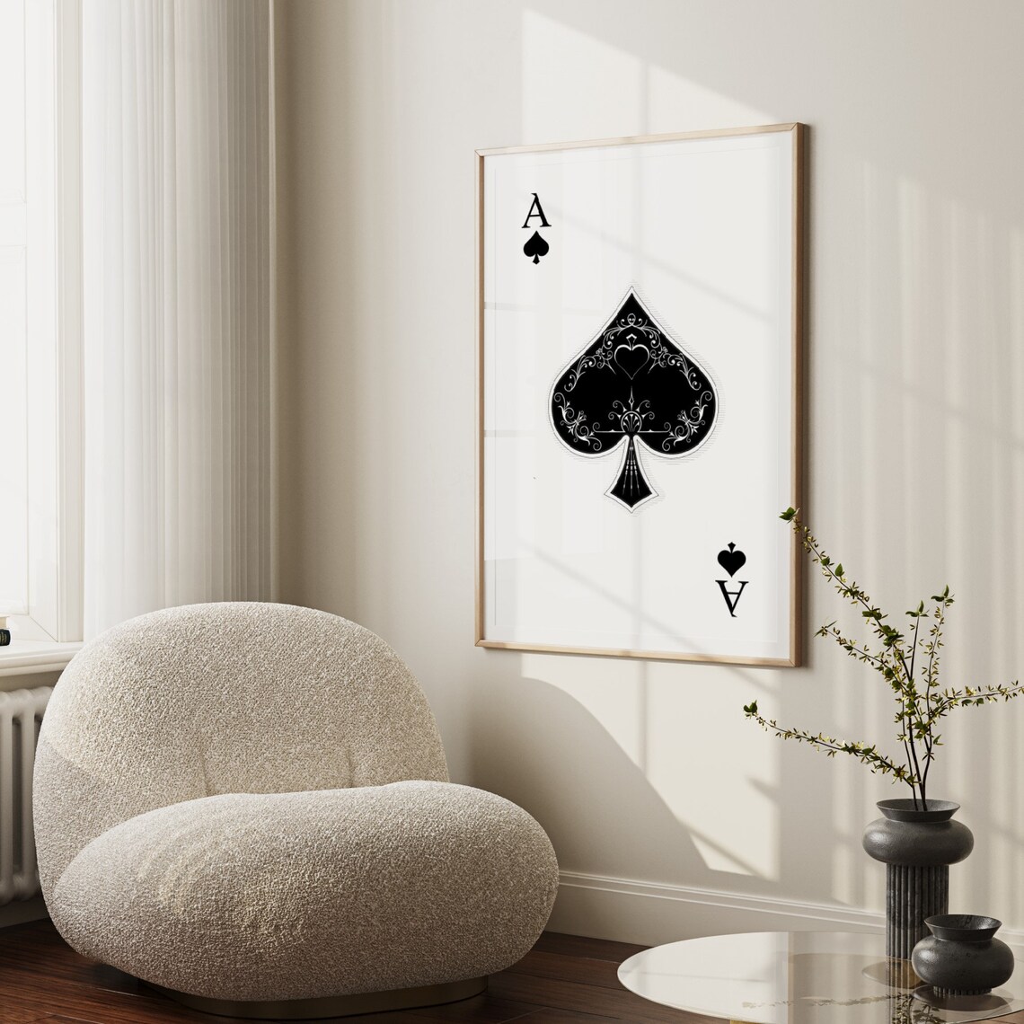 Ace Of Spades Retro Poker Art Print, Game Room - Image 2