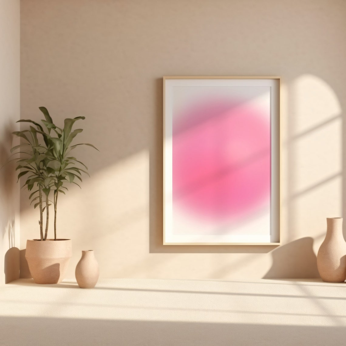 Pastel Pink Aura Gradient Blur Soft Glow Abstract Wall Decor Poster - Image 2