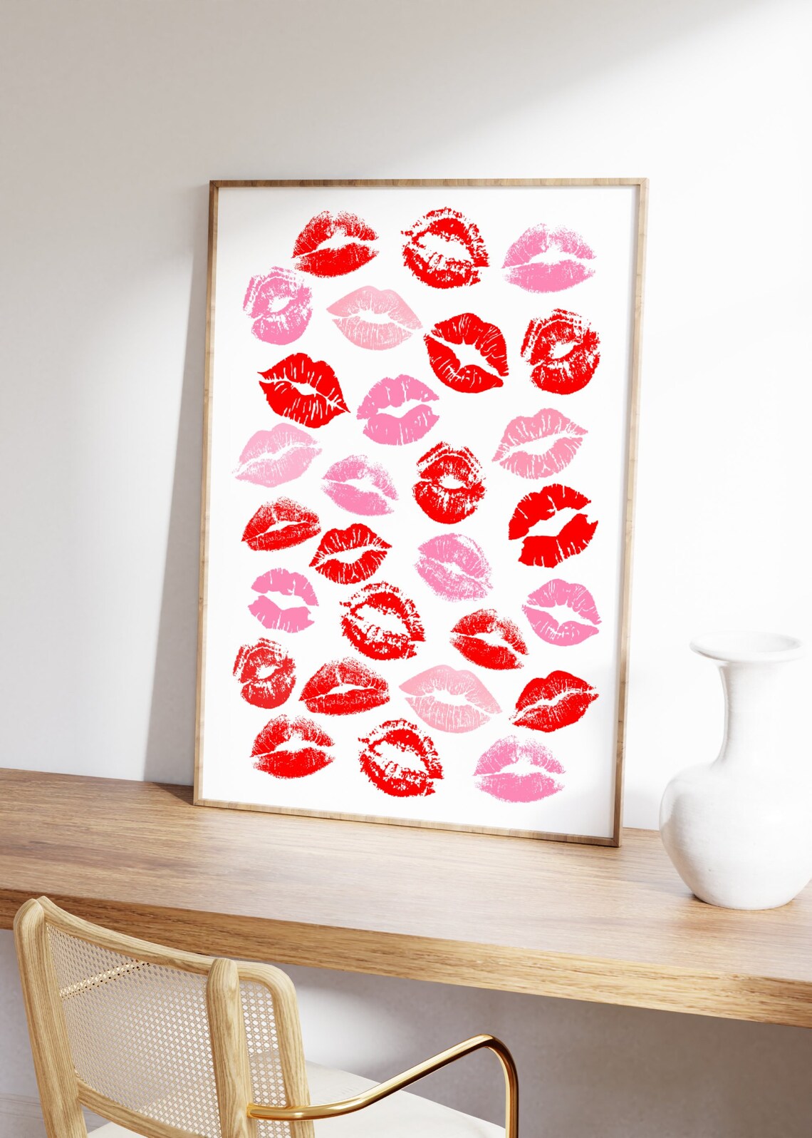 Kiss Lips Print, Trendy Preppy Dorm Decor - Image 2
