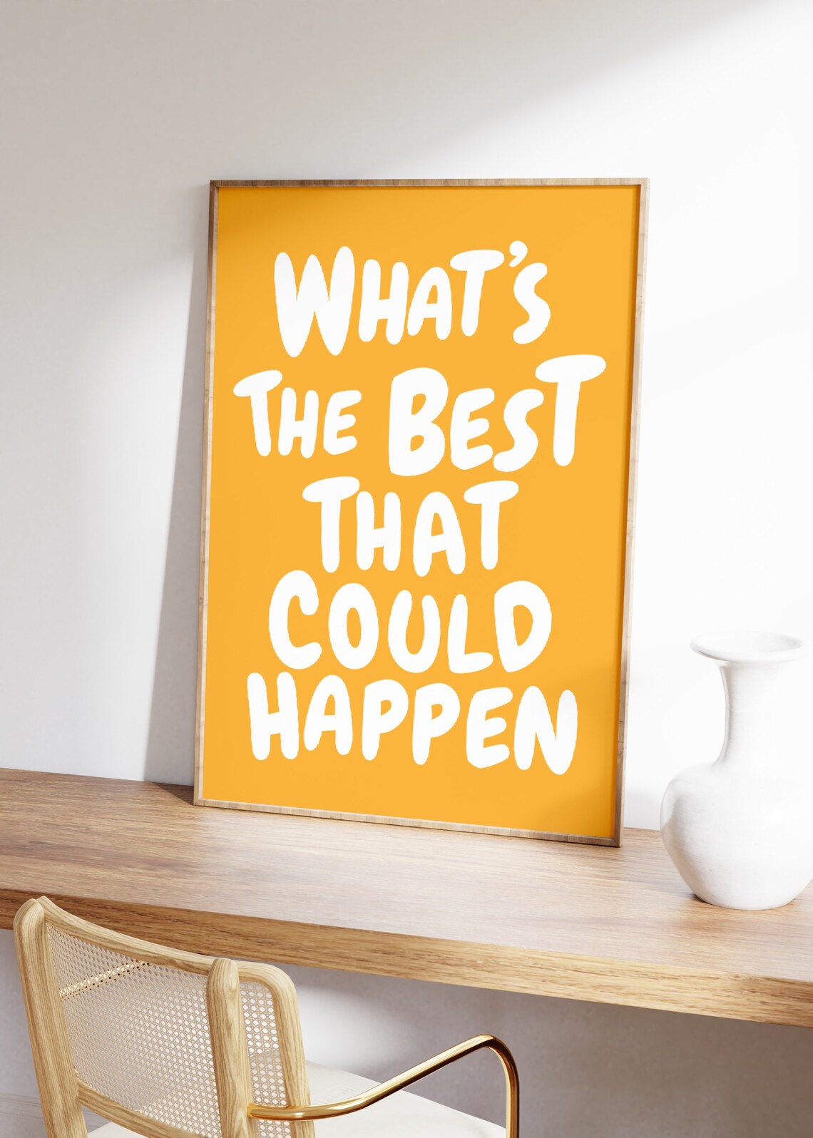 What’s The Best That Could Happen? Quote Art Print - Image 2