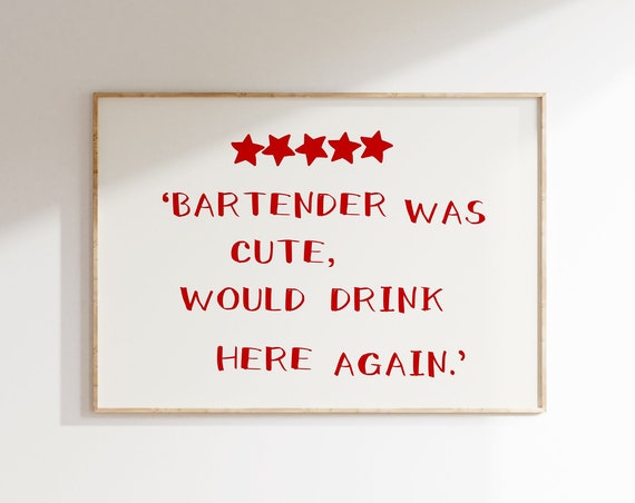 Bar Cart Print Bar Cart Decor Aesthetic Kitchen Decor Trendy Wall Art Bar Cart Art Funky Decor Bartender Was Cute Hand Drawn Drinks