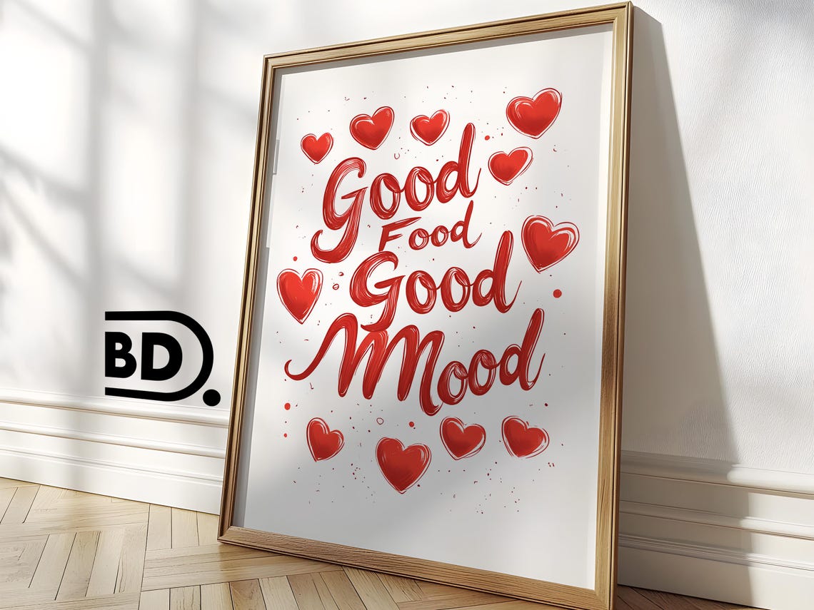 Chef Was Cute Print Funny Pink Kitchen Wall Art Cheerful Heart Typography Poster For Home Decor - Image 3