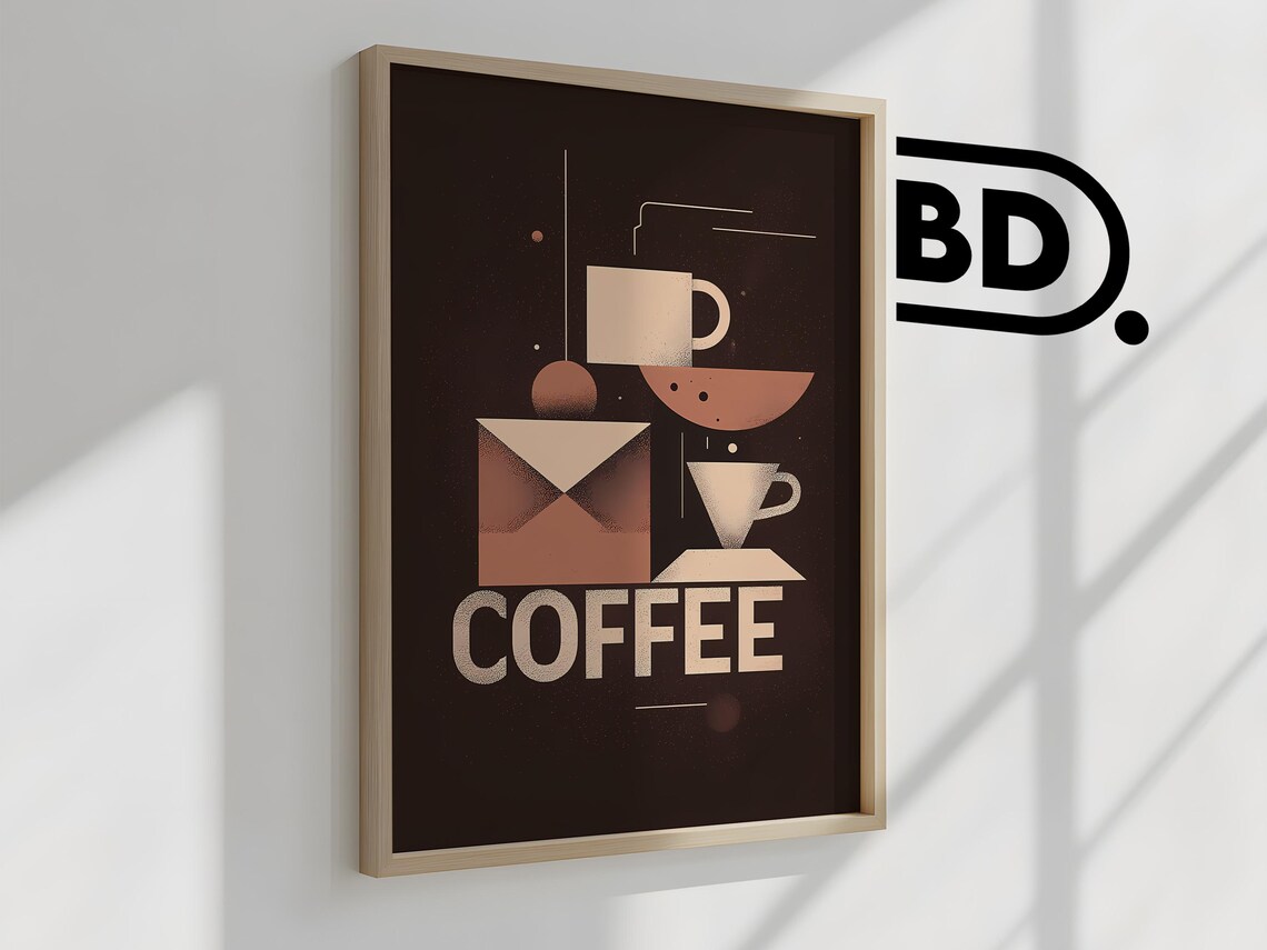 Retro Coffee Print Cute Brown Coffee Art Print For Coffee Bar Wall Decor Coffee Poster Home Kitchen Art - Image 2