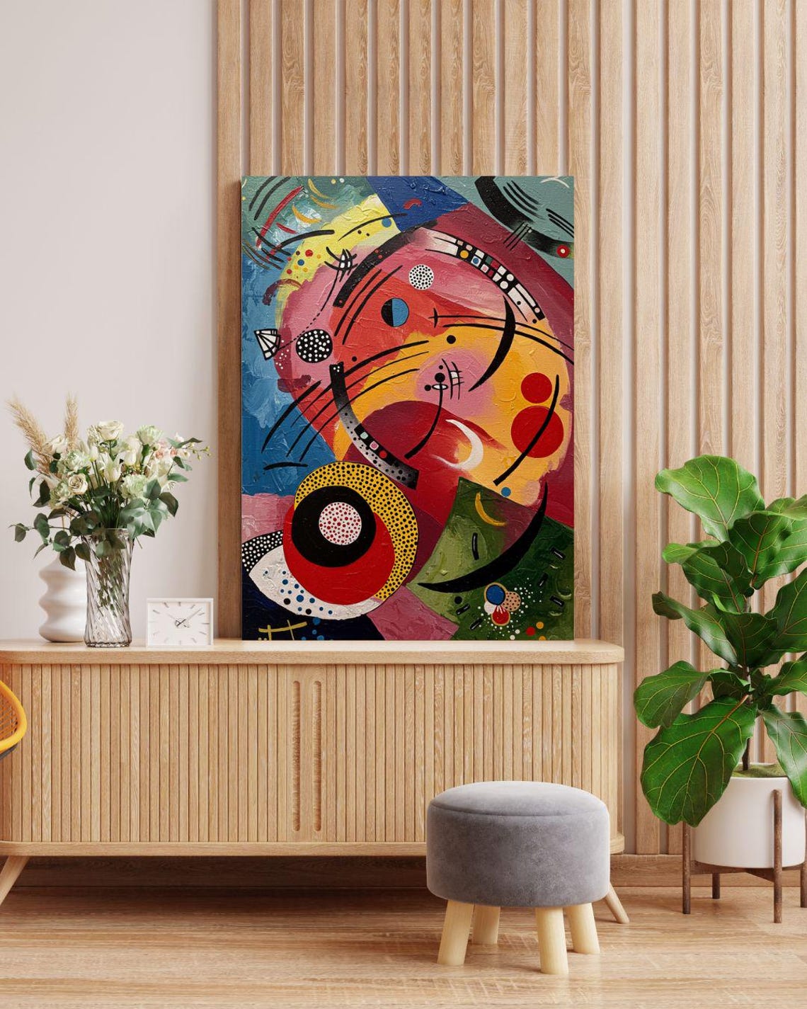 Bold Abstract Circles Arcs And Curves Colorful Modern Poster