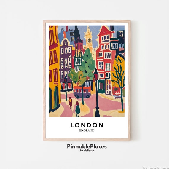 London Matissestyle Art Print Colorful Cityscape File
