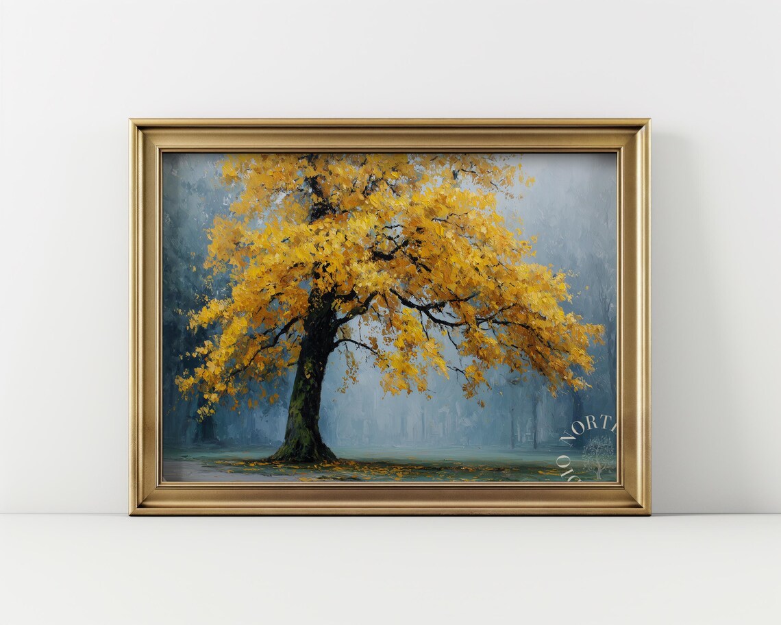 Monet Inspired Autumn Tree Vintage Art Print