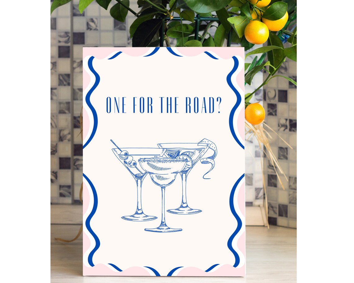 One For The Road Cocktail Print, Retro Maximalist - Image 3