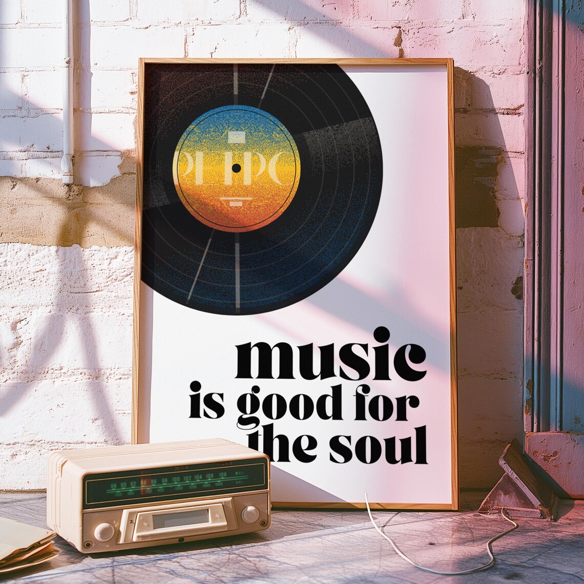 Music Is Good For The Soul, Retro Vinyl Record - Image 2