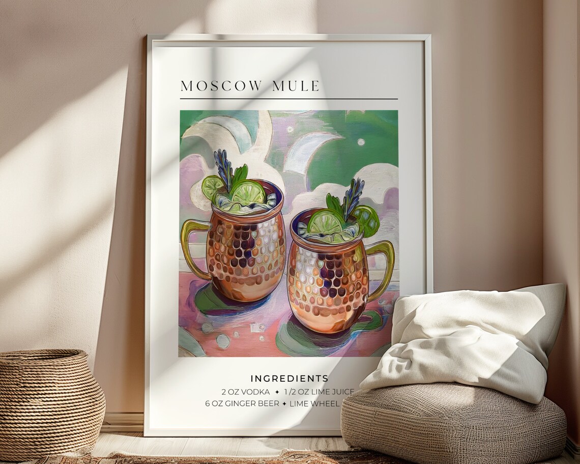 Moscow Mule Trendy Cocktail Poster, Retro Maximalist Decor - Image 5