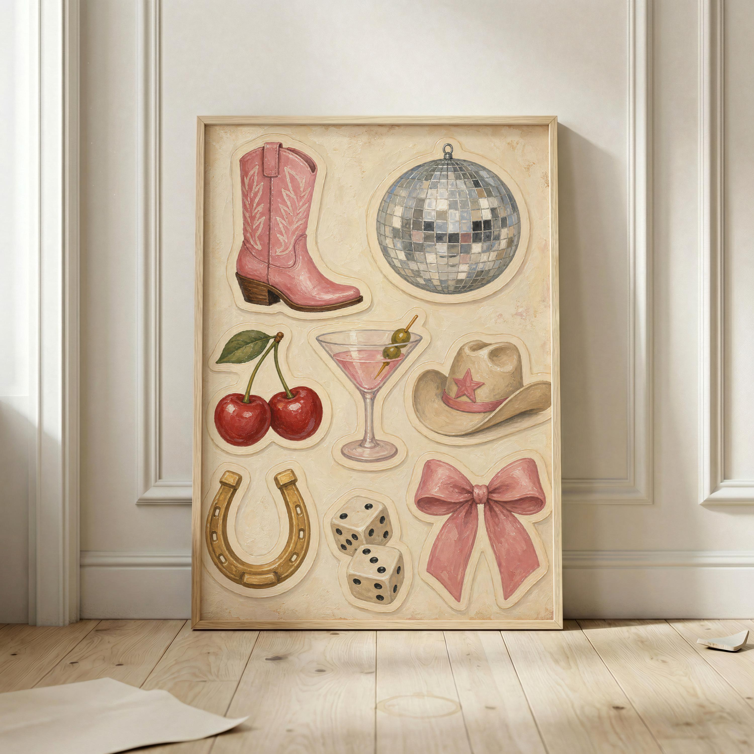 Pink Cowgirl Boots - Western Coquette Decor