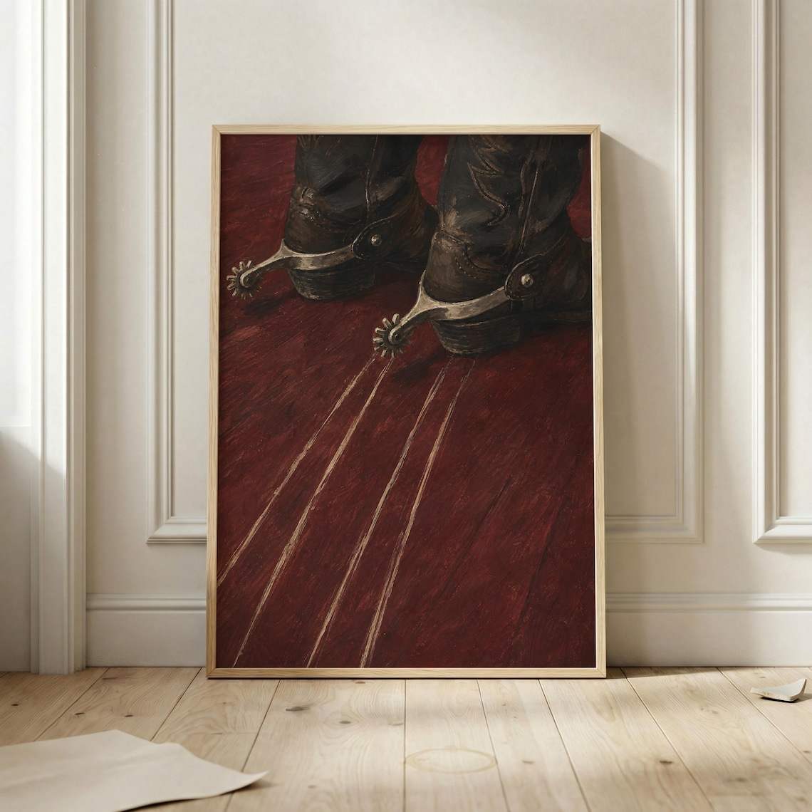 Cowboy Boots Spurs Poster, Rustic Ranch Decor