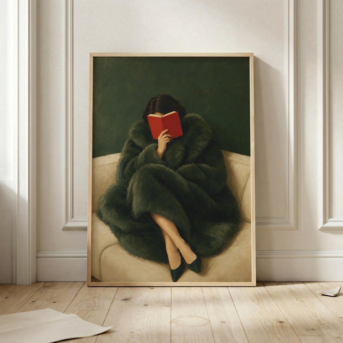 Woman Reading Poster, Moody Fashion Art Print