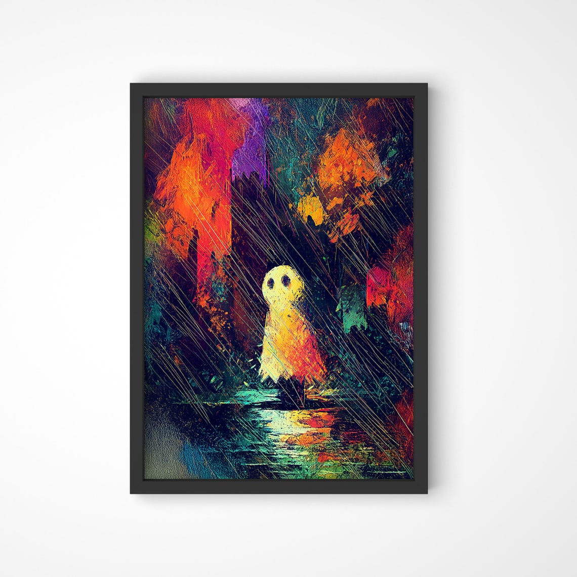 Gothic Art Print Abstract Expressionist Rain
