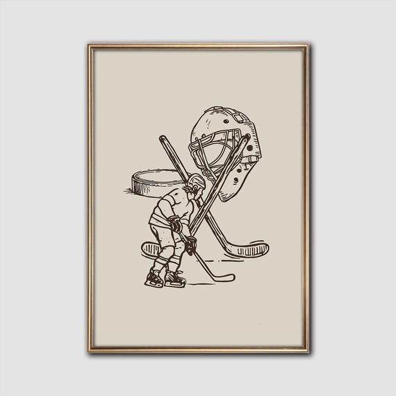 Hockey Hand Drawn Sport Sketch Poster