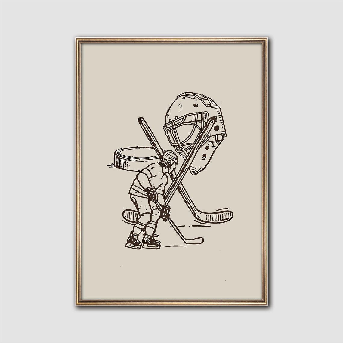 Hockey Hand Drawn Sport Sketch Poster