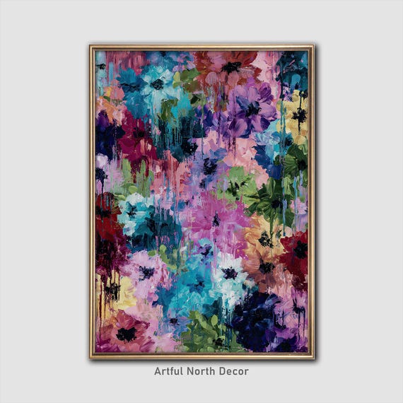 Abstract Floral Print Botanical Wall Art For Modern Home Decor