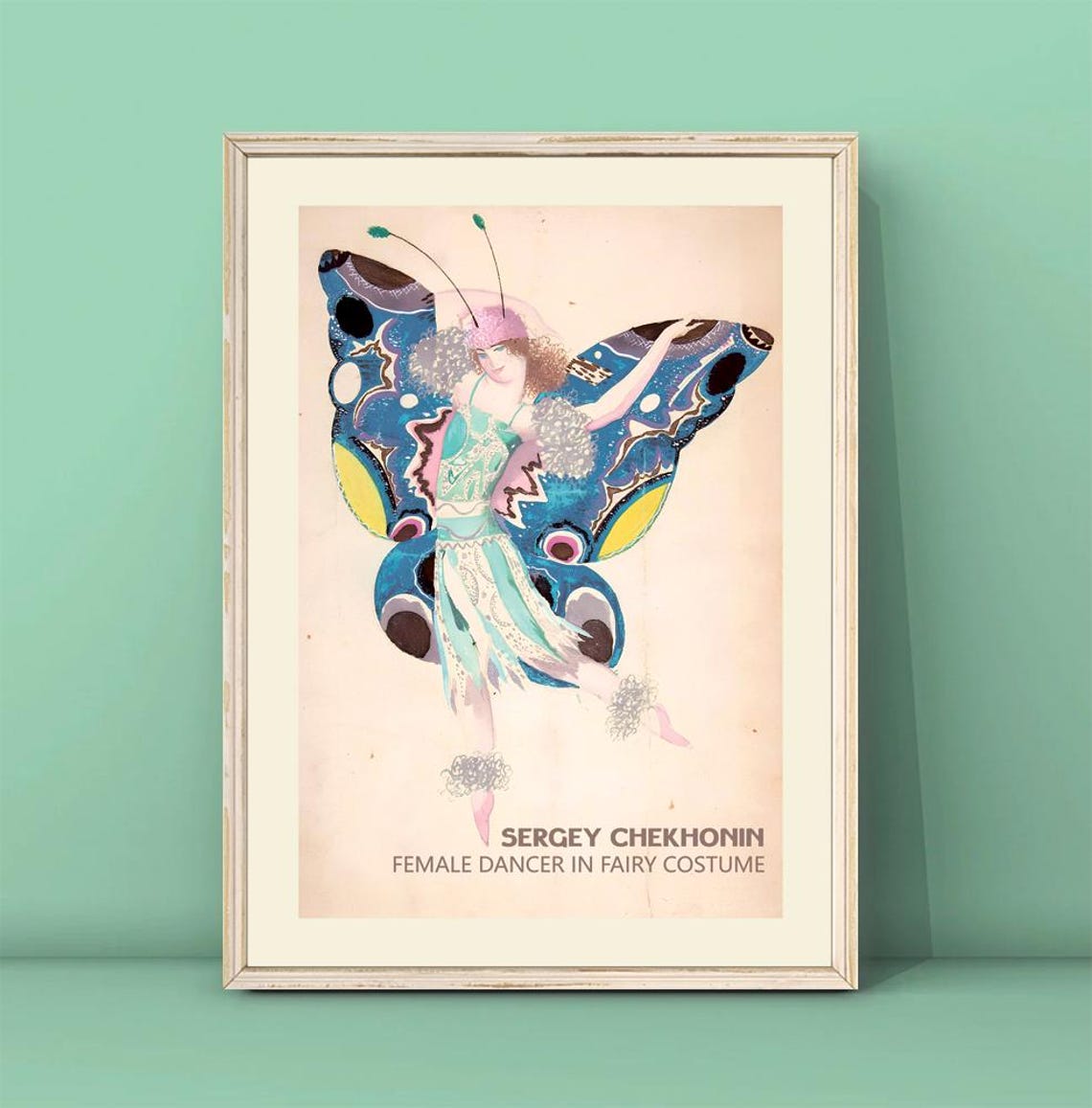 Sergey Chekhonin Female Dancer In Fairy Costume Print Watercolor Woman Poster Fairy Costumes Poster Paintings Of Fairies