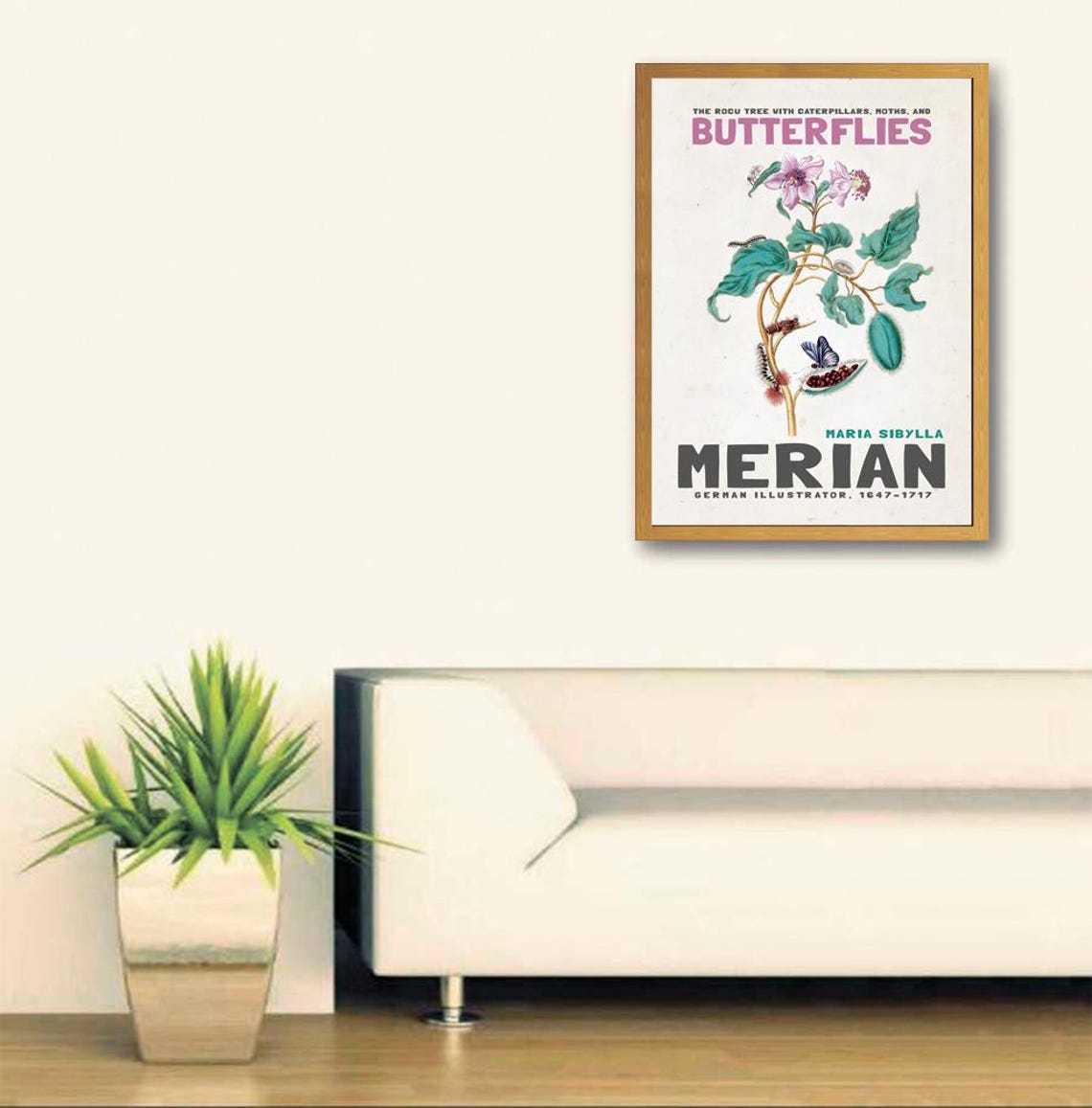 Maria Sibylla Merian Rocu Tree Butterflies Botanical Art Poster - Image 3