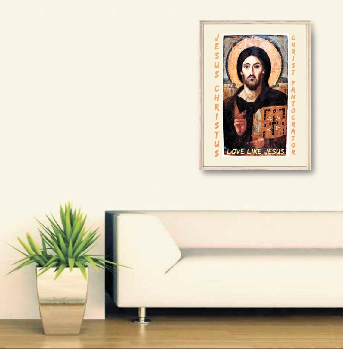 Jesus Christus Christ Pantocrator Byzantine Icon Love Like Jesus Poster - Image 2