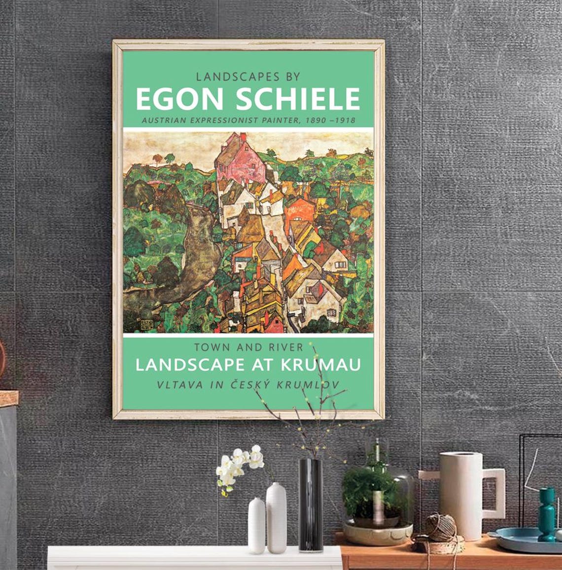 Egon Schiele Landscape At Krumau Czech Town And River Art Poster - Image 3