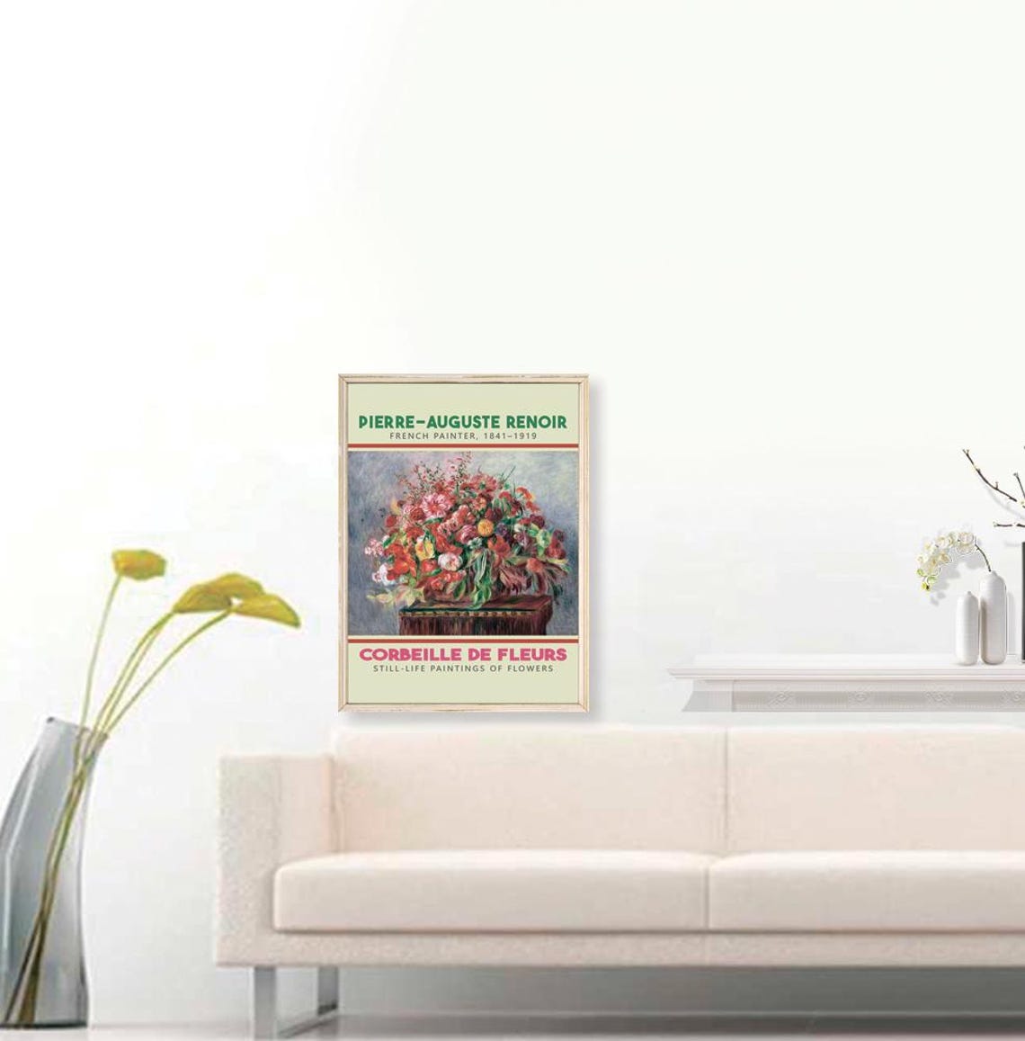 Pierre-Auguste Renoir Corbeille de Fleurs Floral Still Life Poster - Image 3