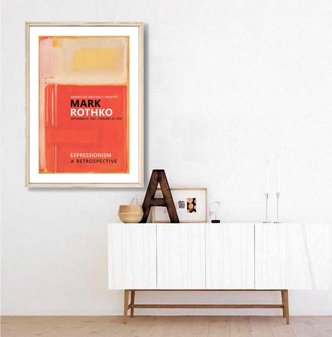 Mark Rothko Expressionism Retrospective Orange Red Art Poster - Image 2
