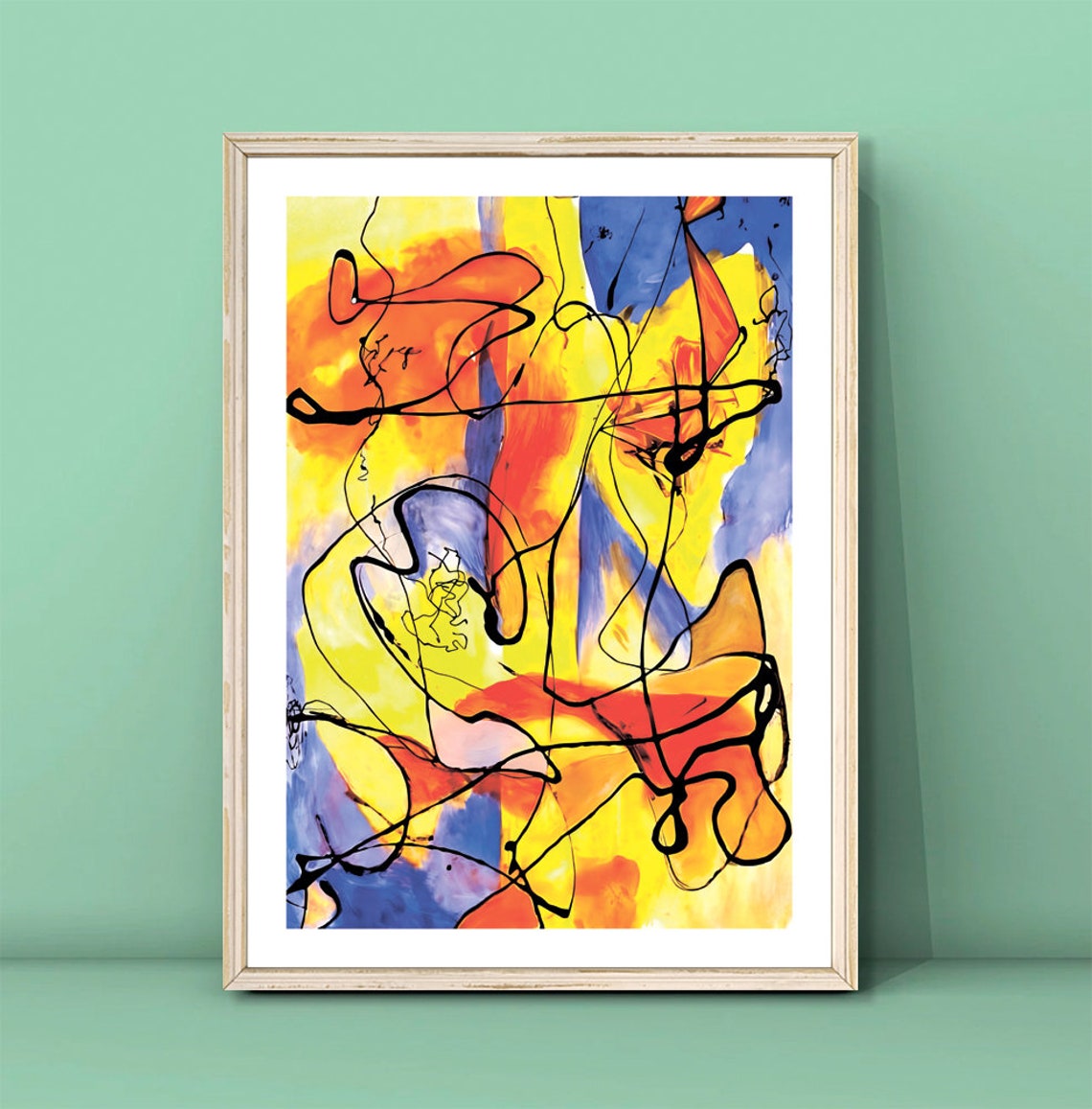 Jackson Pollock Colorful Abstract Drip Expressionist Art Poster