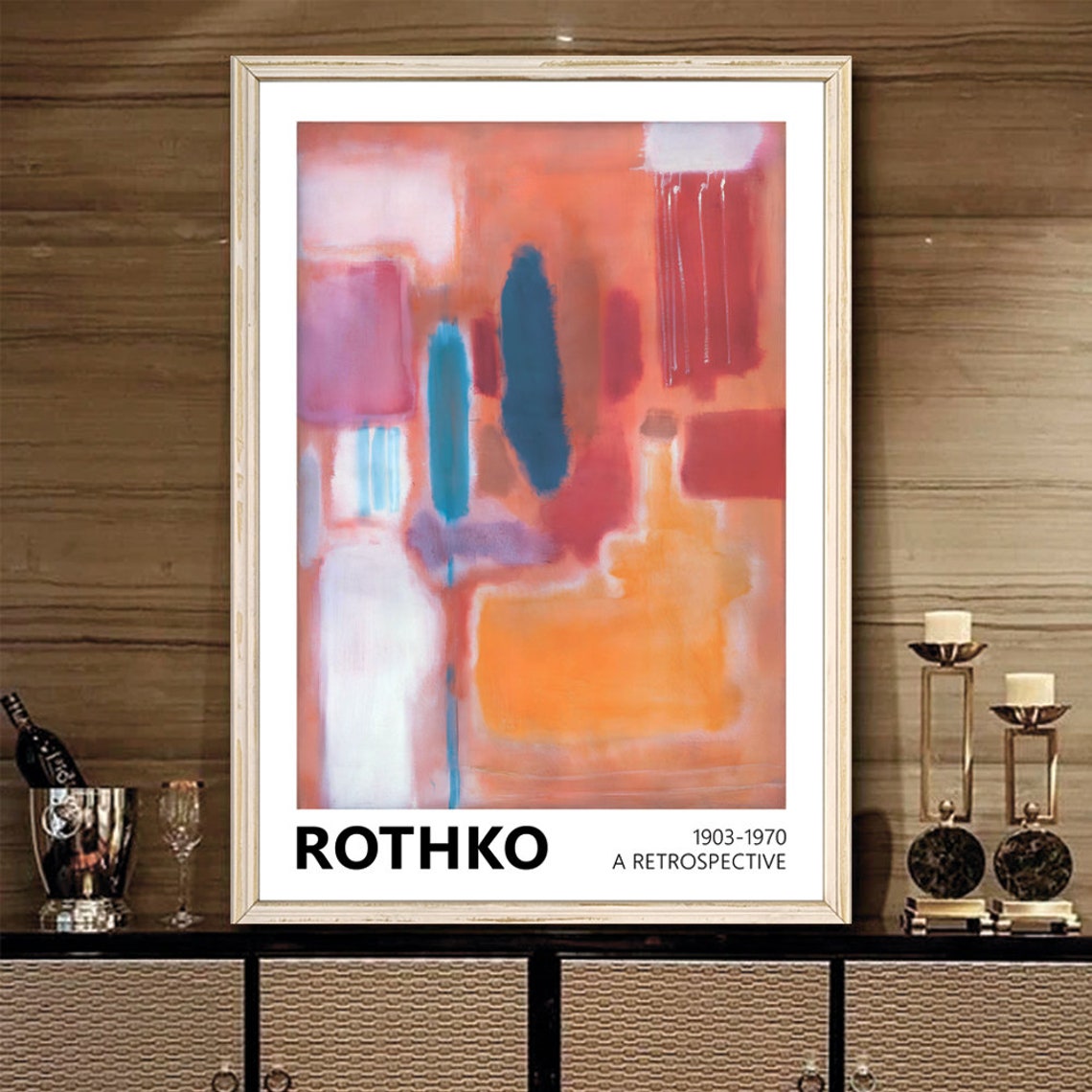 Mark Rothko No 9 1948 Pink Blue Abstract Retrospective Art Poster - Image 2