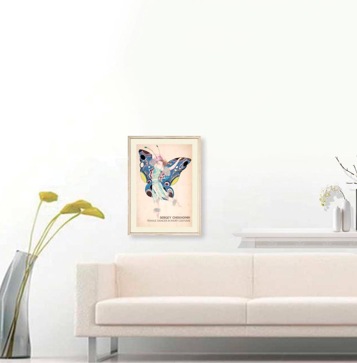 Sergey Chekhonin Female Dancer in Fairy Costume Butterfly Art Poster - Image 2