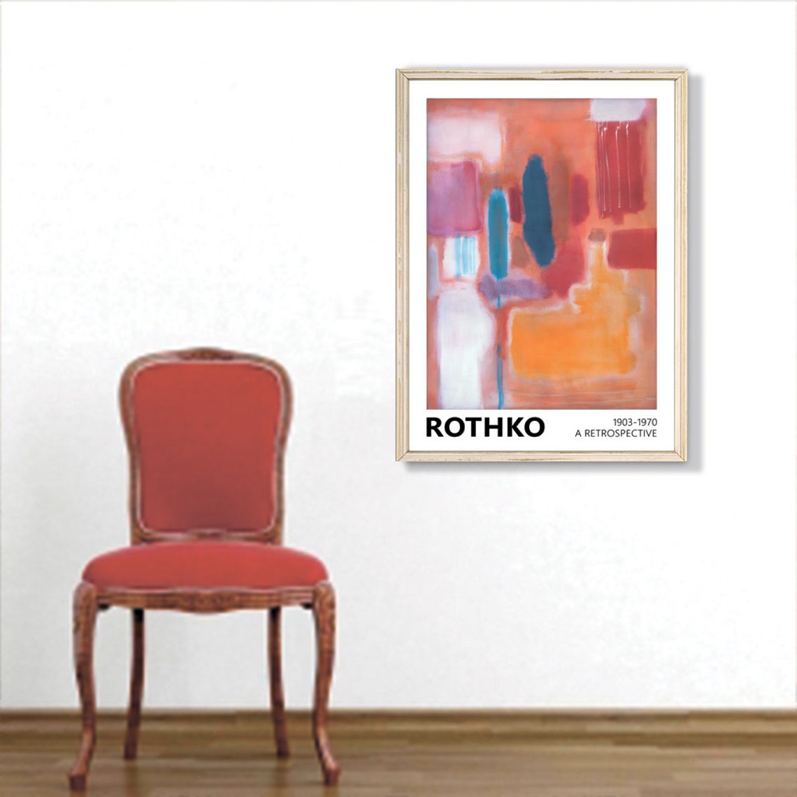 Mark Rothko No 9 1948 Pink Blue Abstract Retrospective Art Poster - Image 3