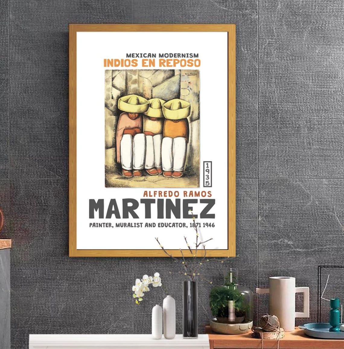 Alfredo Ramos Martinez Indios En Reposo 1935 Mexican Art Poster - Image 2