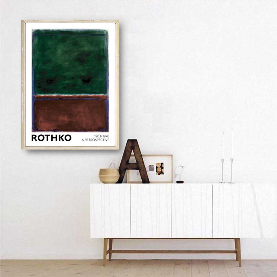 Mark Rothko Green Brown Abstract Retrospective Poster Vintage Wall Decor - Image 3