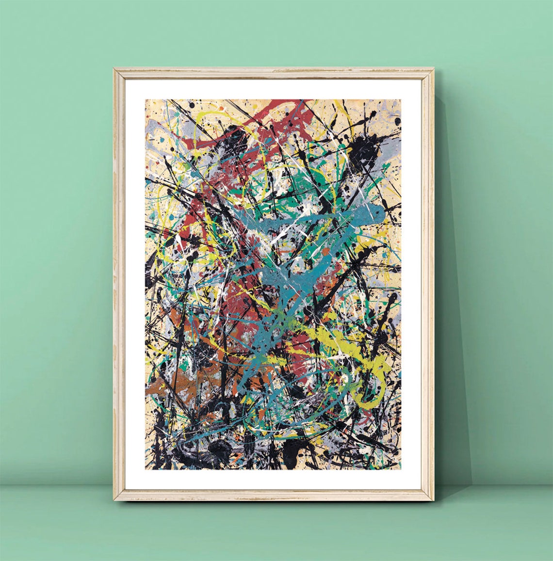 Jackson Pollock Multicolor Drip Painting Abstract Expressionist Poster