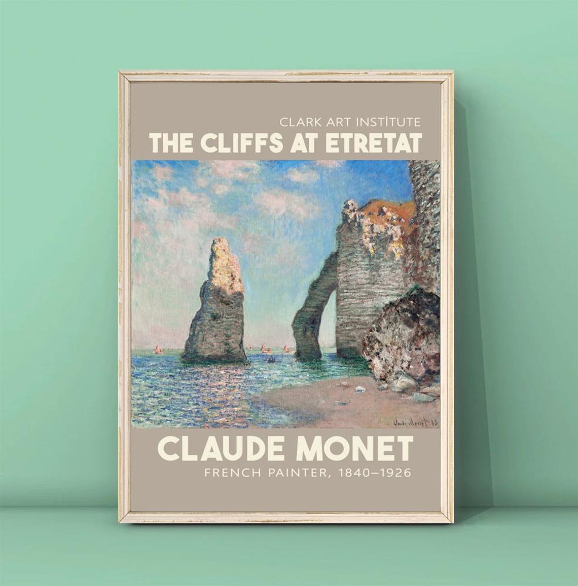 Claude Monet The Cliffs at Etretat Clark Institute Seascape Art Poster