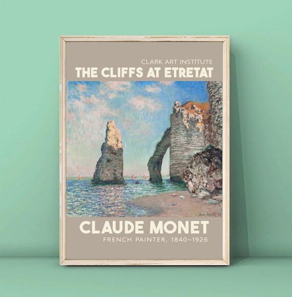 Claude Monet The Cliffs At Etretat Print Monet Landscape Painting Monet Wall Art Seascapes By Claude Monet