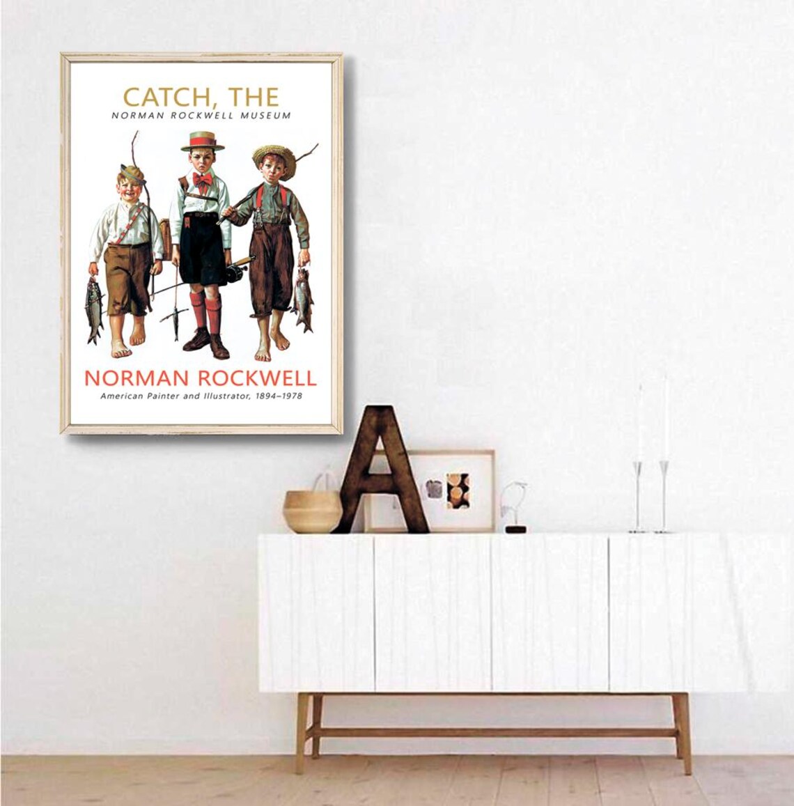 Norman Rockwell Fishing Children Art Print - Image 2