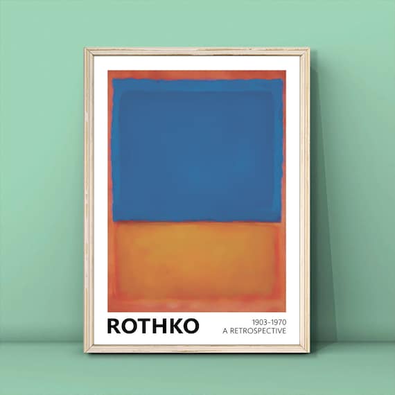 Mark Rothko Blue Orange 1955 Poster, Minimalist Decor