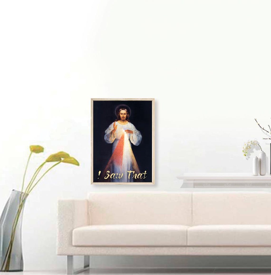 I Saw That Jesus Divine Mercy Funny Christian Eclectic Humor Poster - Image 3